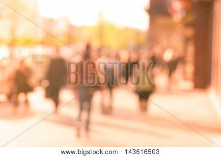 City commuters at sunset. Blurred background image for business, modile apps, and other uses.