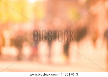 City commuters at sunset. Blurred background image for business, modile apps, and other uses.
