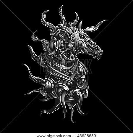 unicorn wearing a metal symbolizes the chess piece
