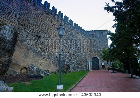view of the castle of San Marino republic
