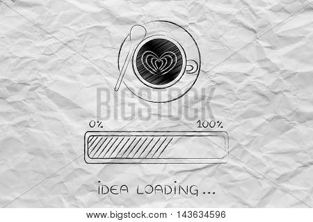 Latte Art Coffee Cup & Progress Bar Loading Idea