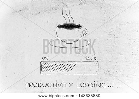 Coffee Cup & Progress Bar Loading Productivity