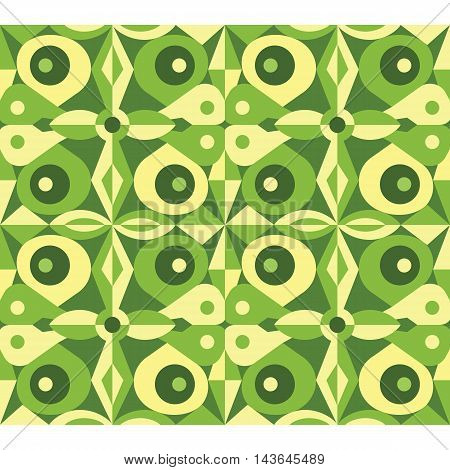 Fancy green abstract seamless vector geometrical pattern