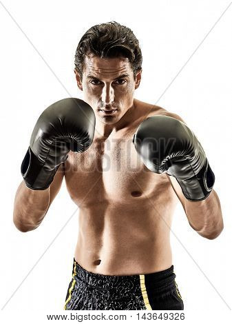 Muay Thai kickboxing kickboxer boxing man isolated