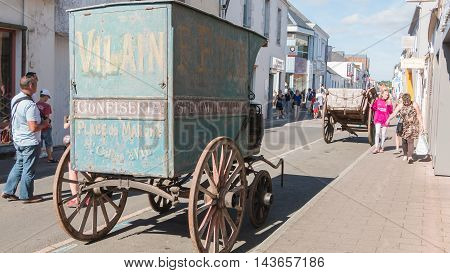 Old Confectionery Horse Trailer On Display In The City