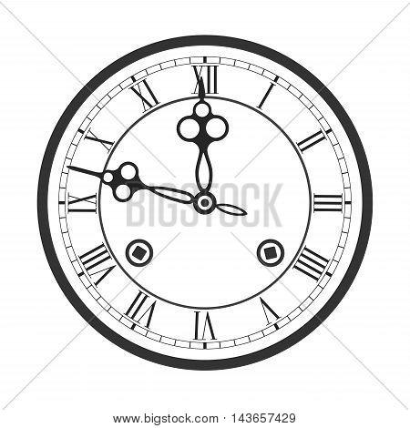 Clock face with roman numerals of clock with chimes