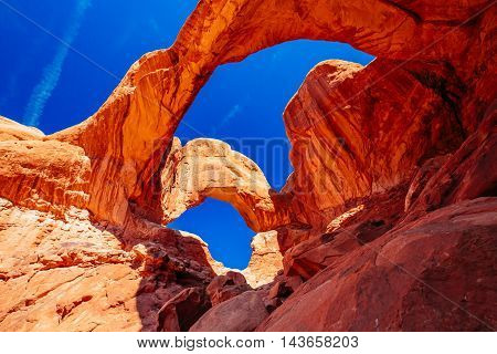 Double Arch In Arches National Park, Utah, Usa