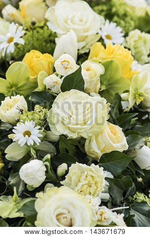 Elegant Flower Arrangement in White and yellow