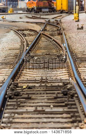Multiple Railroad Junctions Or Nodes Perspective View