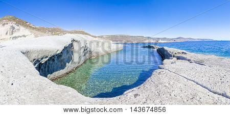 Beautiful Natural Pool Carved Into The Rock On The West Coast Of Sardinia Italy