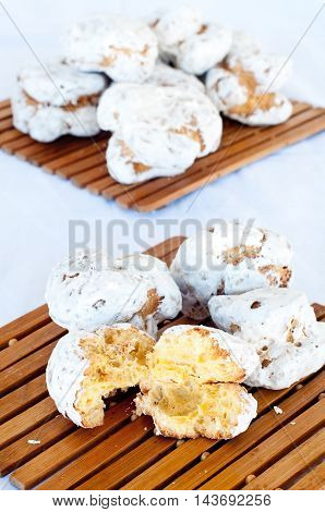 delicious Calabrian rustic cookies with flour and sugar and jamitaly