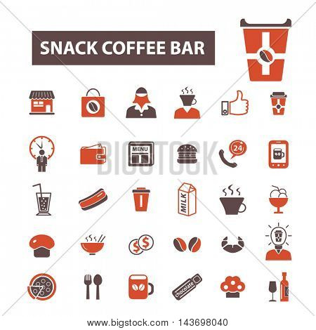 snack coffee bar icons
