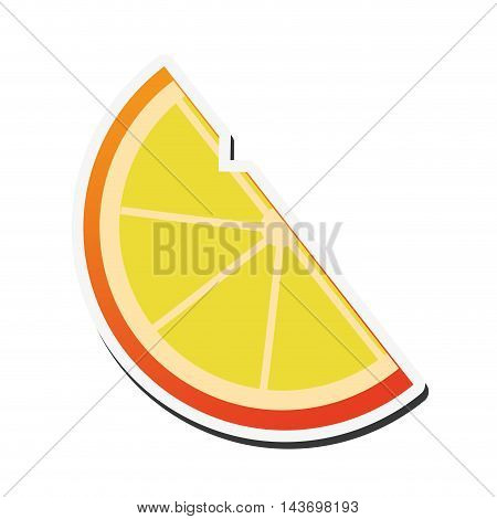 flat design lemon slice icon vector illustration