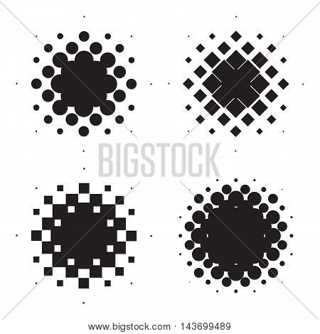 Four halftone circles. Design elements. Vector illustration
