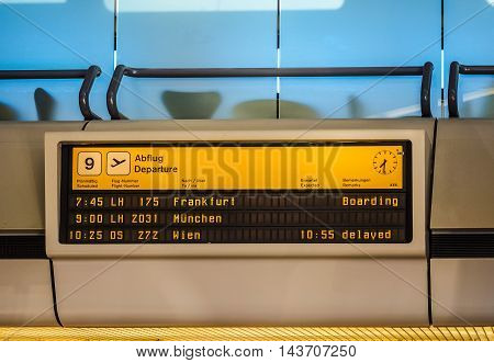 Departure Timetable In Berlin Tegel Airport (hdr)