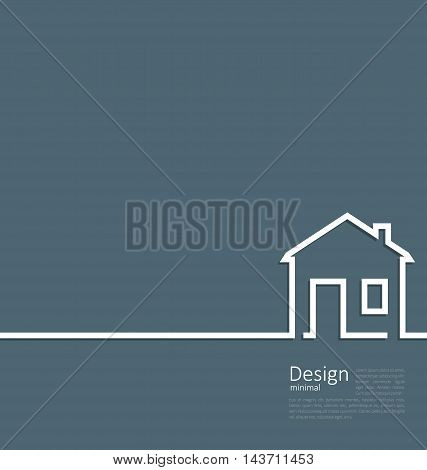 Web template house logo in minimal flat style cleaness line - vector