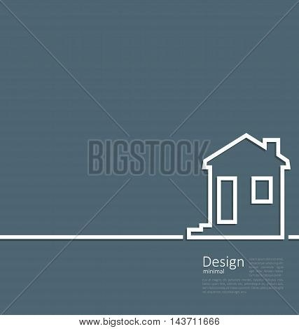 Illustration web template house logo in minimal flat style cleaness line - vector