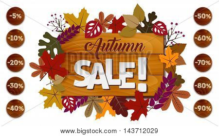 Autumn Sale Concept With Different Size Of Discounts