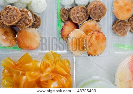Thai Dessert, Coconut Macaroon, A Kind Of Sweetmeat Made From Glutinous Rice Flour With Sliced Cocon