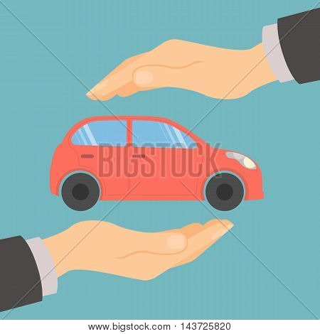Car insurance concept. Insurance company. Guaranty of preservation, repair and protection.
