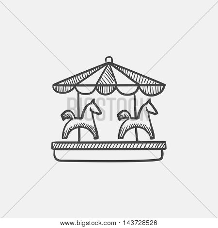 Merry-go-round sketch icon for web, mobile and infographics. Hand drawn vector isolated icon.