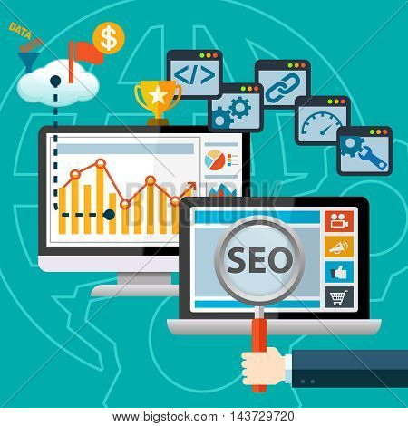 SEO Search Engine Optimization Marketing Concept Infographic