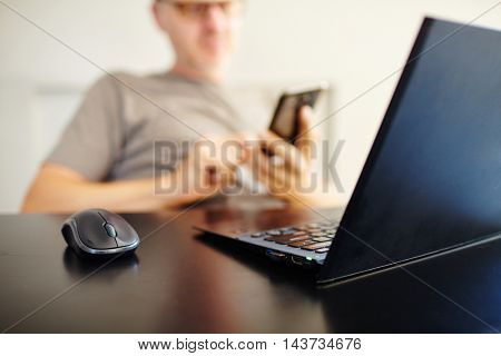 man with laptop