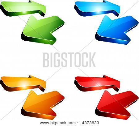 3D zurück-Pfeile.