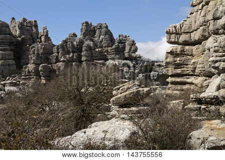 El Torcal Park is known for it's unusual limestone rock formations