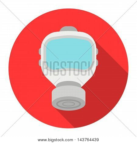 Fire gas mask icon flat style. Single silhouette fire equipment icon from the big fire Department flat.