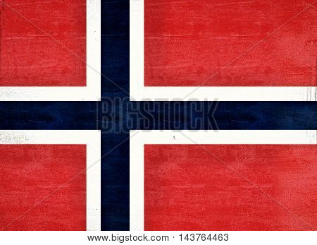 Illustration of the flag of Norway with a grunge texture