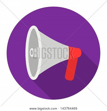Megaphone icon flat style. Single silhouette fire equipment icon from the big fire Department flat.