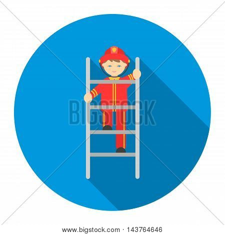 Fireman icon flat style. Single silhouette fire equipment icon from the big fire Department flat.