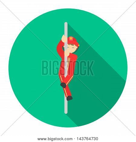 Fireman icon flat style. Single silhouette fire equipment icon from the big fire Department flat.