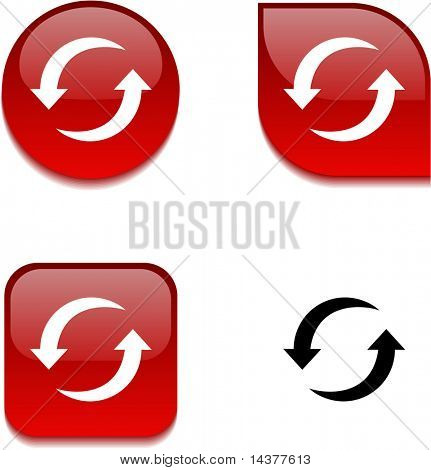 Aktualisieren Sie glänzend lebendige Web-Schaltflächen.
