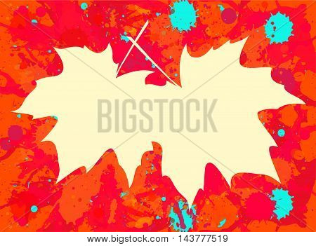 Maple Leaves Over Paint Background