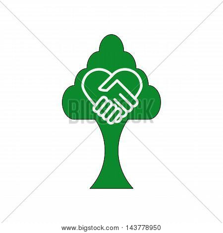People in harmony and friendship with nature