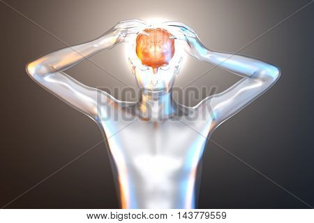 Mental power and creativity. 3d rendered Illustration.