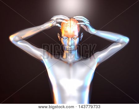 Mental power and creativity. 3d rendered Illustration.