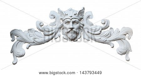 Low relief with the head man on the wall of a historical building in Riga