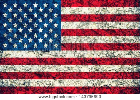 USA flag on stone background - flag concept