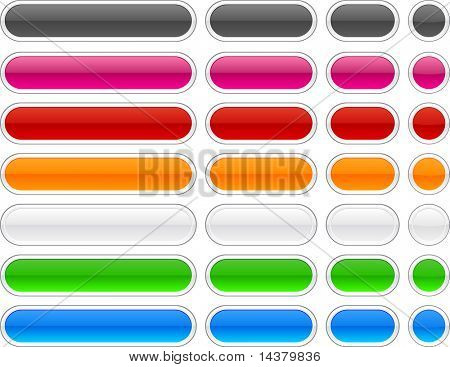 Long and short pill buttons. Vector.