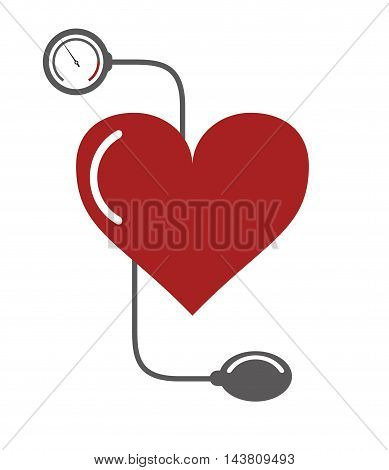 flat design blood pressure cuff icon vector illustration