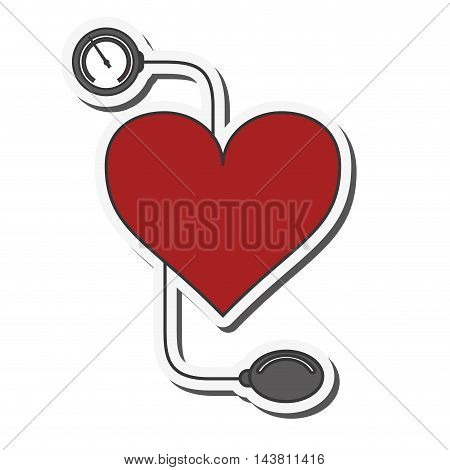 flat design blood pressure cuff icon vector illustration