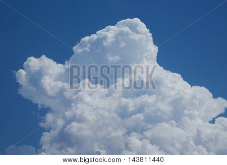 Summer day. The beautiful blue sky cumulus clouds. Background