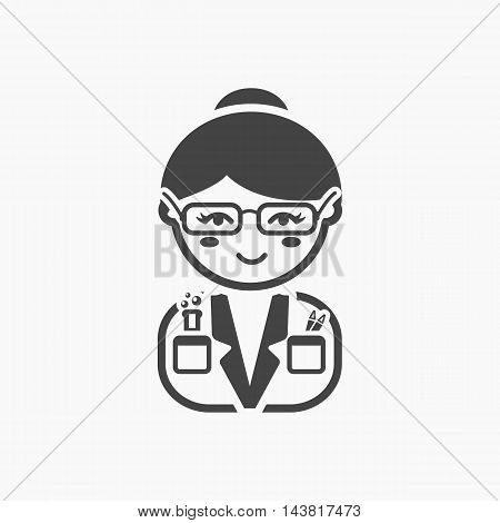 Scientist black icon. Illustration for web and mobile.