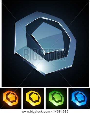 Vektor-Illustration heptagonal glänzend Symbole.