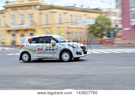TULCEA, ROMANIA - JUNE 11: Danube Delta Rally special trial windfarm on June 11, 2016 in Tulcea, Romania