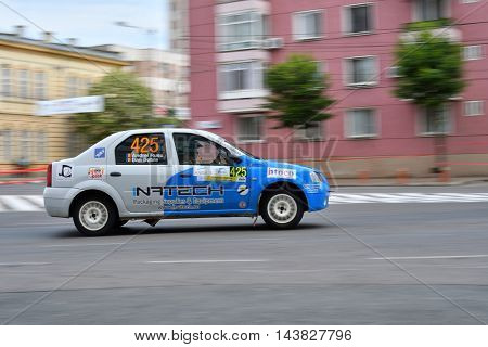 TULCEA, ROMANIA - JUNE 11: Danube Delta Rally special trial windfarm on June 11, 2016 in Tulcea, Romania