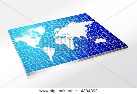 Kompletní Puzzle svět mapa původní vektorové ilustrace kompletní Puzzle ideální pro obchodní koncept